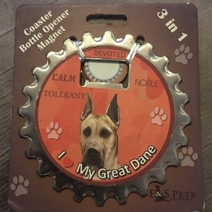 Great Dane Coaster Bottle Opener Magnet